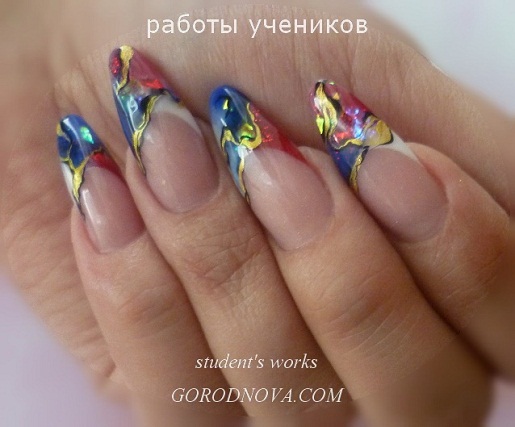 Painting nail art. Salon nail-art variants
