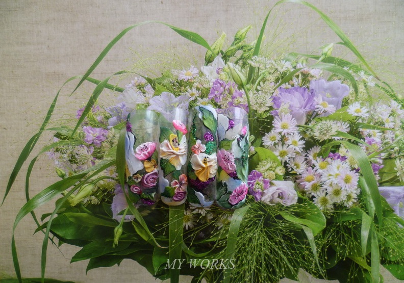 Acryldesign von Nageln, Floristik, Blumen, Nageldesign School,